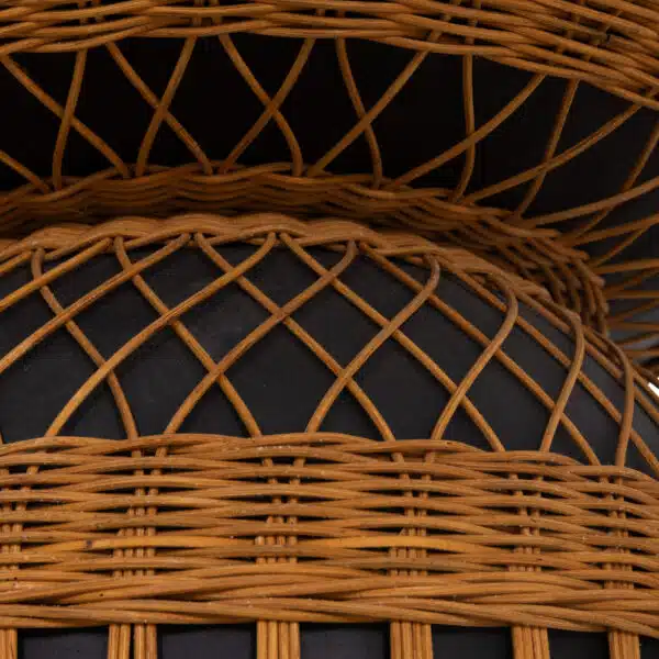 Prilep Βοηθητικό Τραπέζι Fiber Cement Μαύρο & Φυσικό Rattan Φ60x76.5cm - Image 10