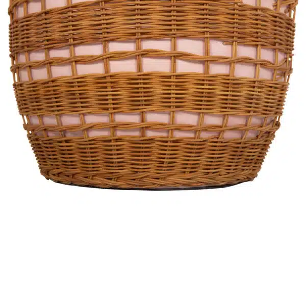 Vilhena Βοηθητικό Τραπέζι Fiber Cement Ροζ & Φυσικό Rattan Φ44.5x45cm - Image 5