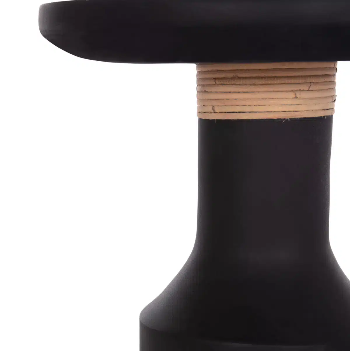 Tred Βοηθητικό Τραπέζι Fiber Cement Μαύρο & Φυσικό Rattan Φ40x61cm - Image 4