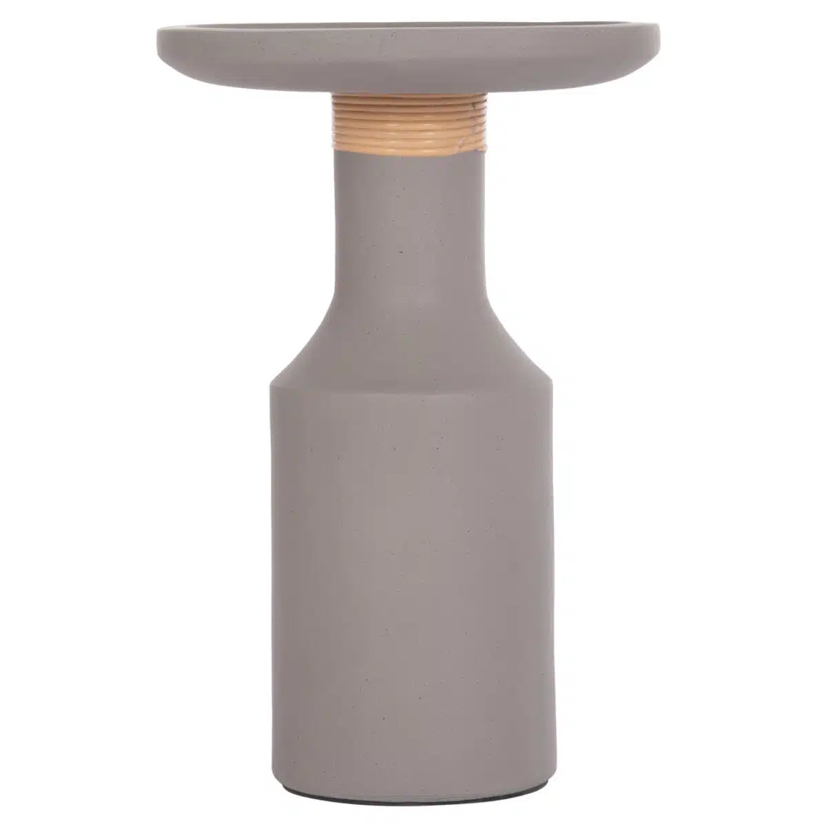Tred Βοηθητικό Τραπέζι Fiber Cement Γκρι & Φυσικό Rattan Φ40x61cm - Image 3