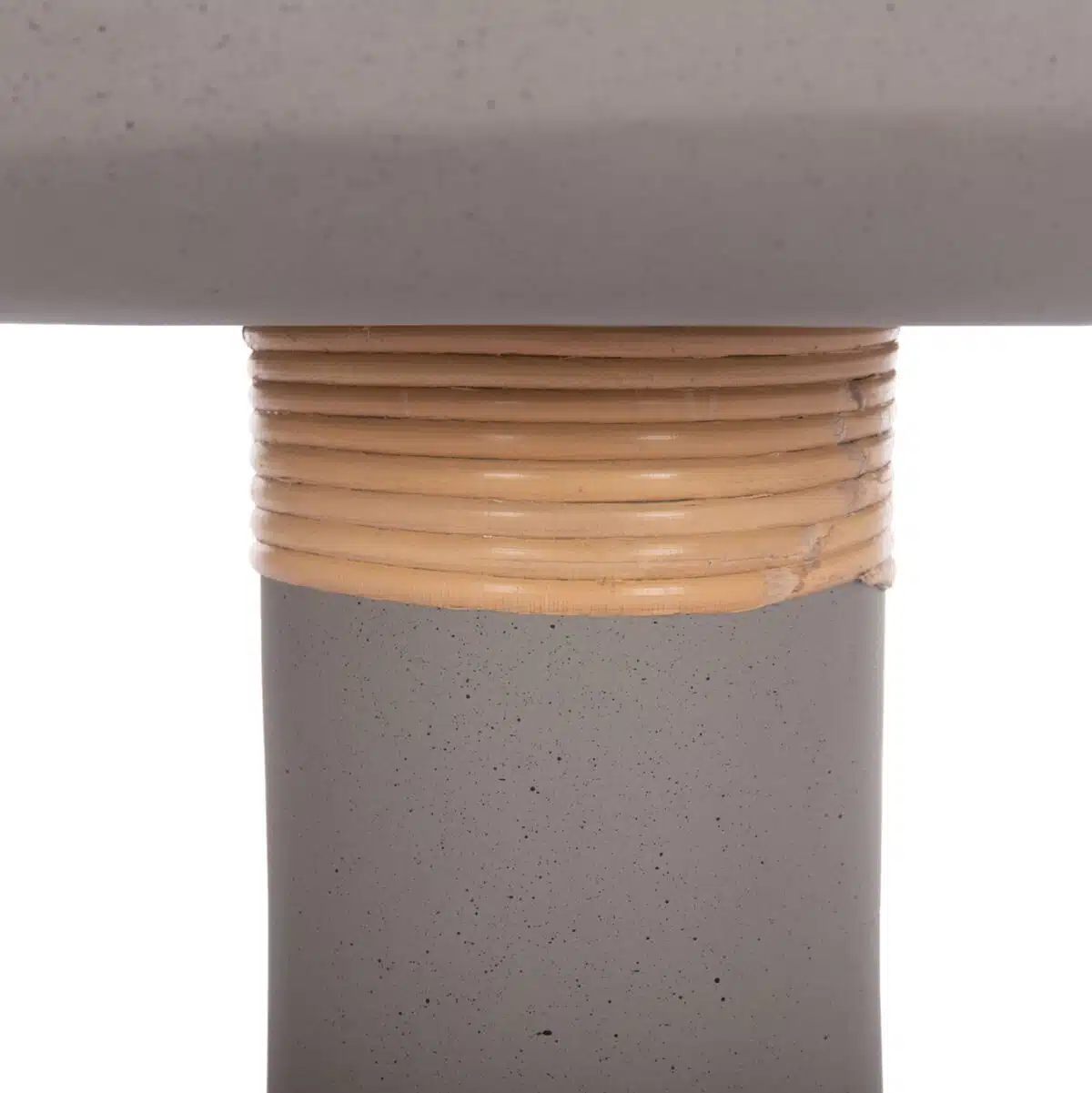 Tred Βοηθητικό Τραπέζι Fiber Cement Γκρι & Φυσικό Rattan Φ40x61cm - Image 5