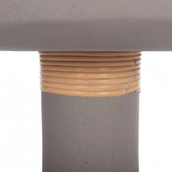 Tred Βοηθητικό Τραπέζι Fiber Cement Γκρι & Φυσικό Rattan Φ40x61cm - Image 5