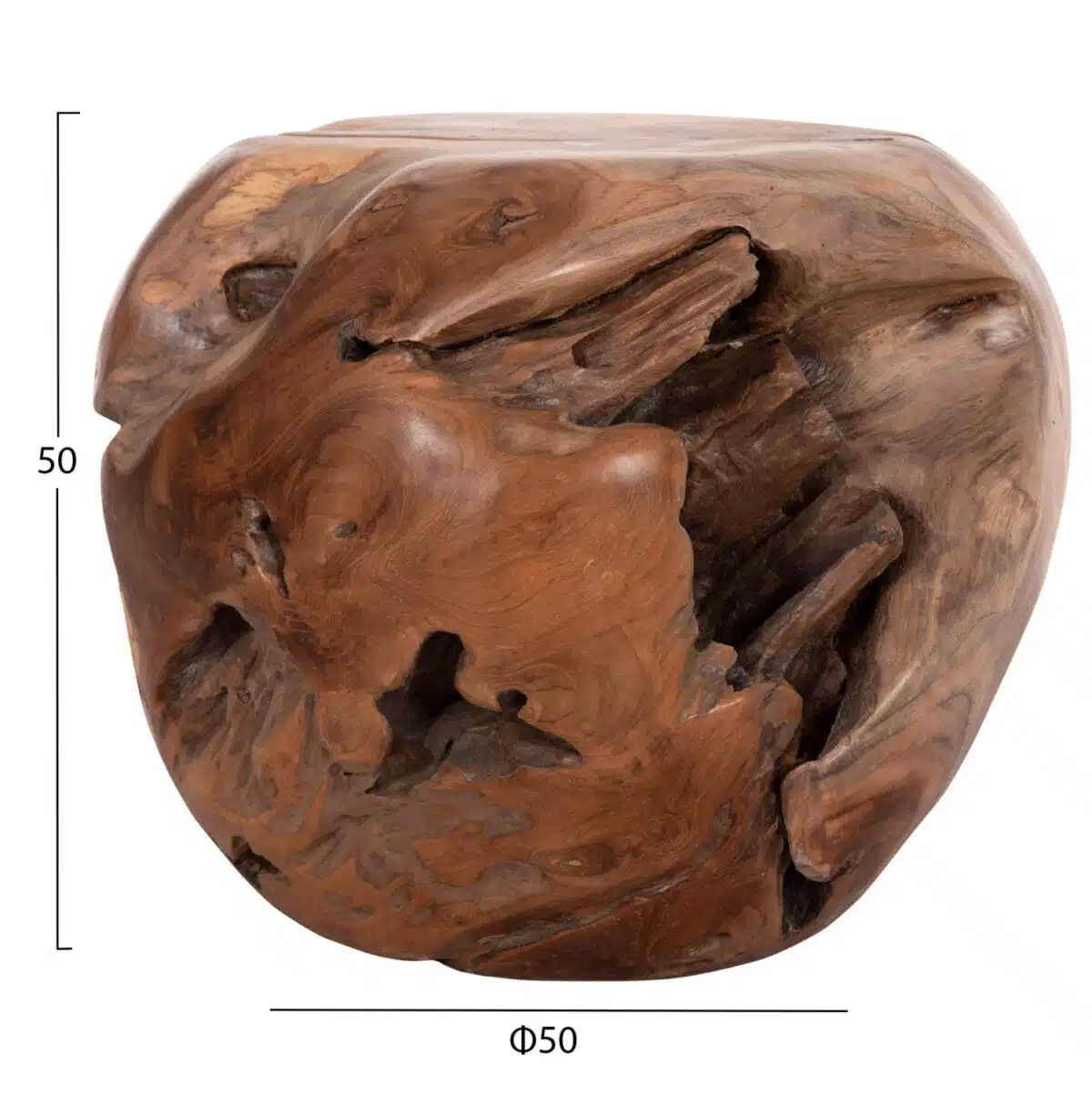 Loggy Βοηθητικό Τραπέζι Ξύλο Teak Φυσικό 50x50x50cm - Image 2