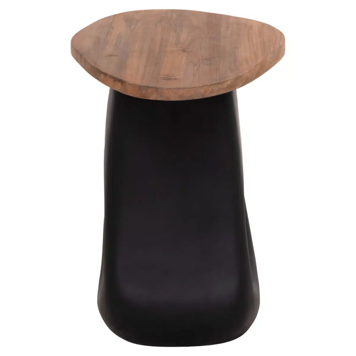 Aida Βοηθητικό Τραπέζι Fiber Cement Μαύρο & Ξύλο Teak 47x60x59cm - Image 6