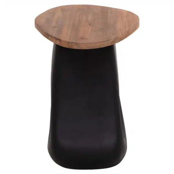 Aida Βοηθητικό Τραπέζι Fiber Cement Μαύρο & Ξύλο Teak 47x60x59cm - Image 6