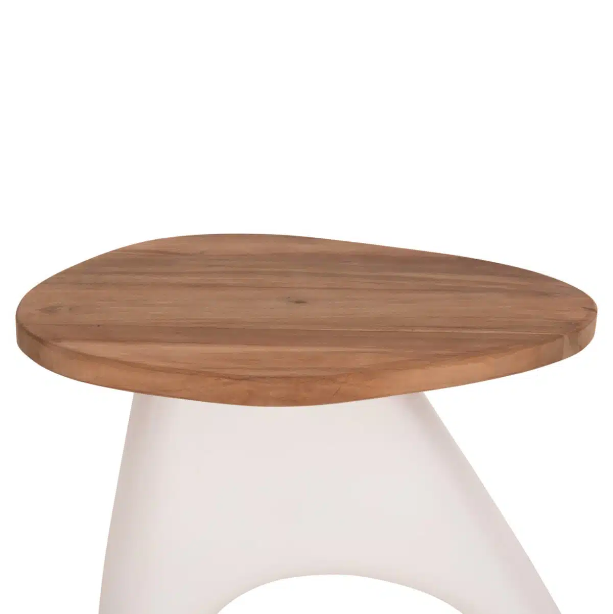 Aida Βοηθητικό Τραπέζι Fiber Cement Λευκό & Ξύλο Teak 47x60x59cm - Image 4