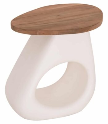 ΒΟΗΘΗΤΙΚΟ ΤΡΑΠΕΖΙ AIDA HM4692.02 FIBER CEMENT ΛΕΥΚΟ--ΞΥΛΟ TEAK TOP 47x60x59Υεκ