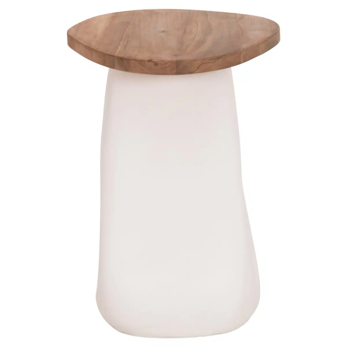 Aida Βοηθητικό Τραπέζι Fiber Cement Λευκό & Ξύλο Teak 47x60x59cm - Image 8