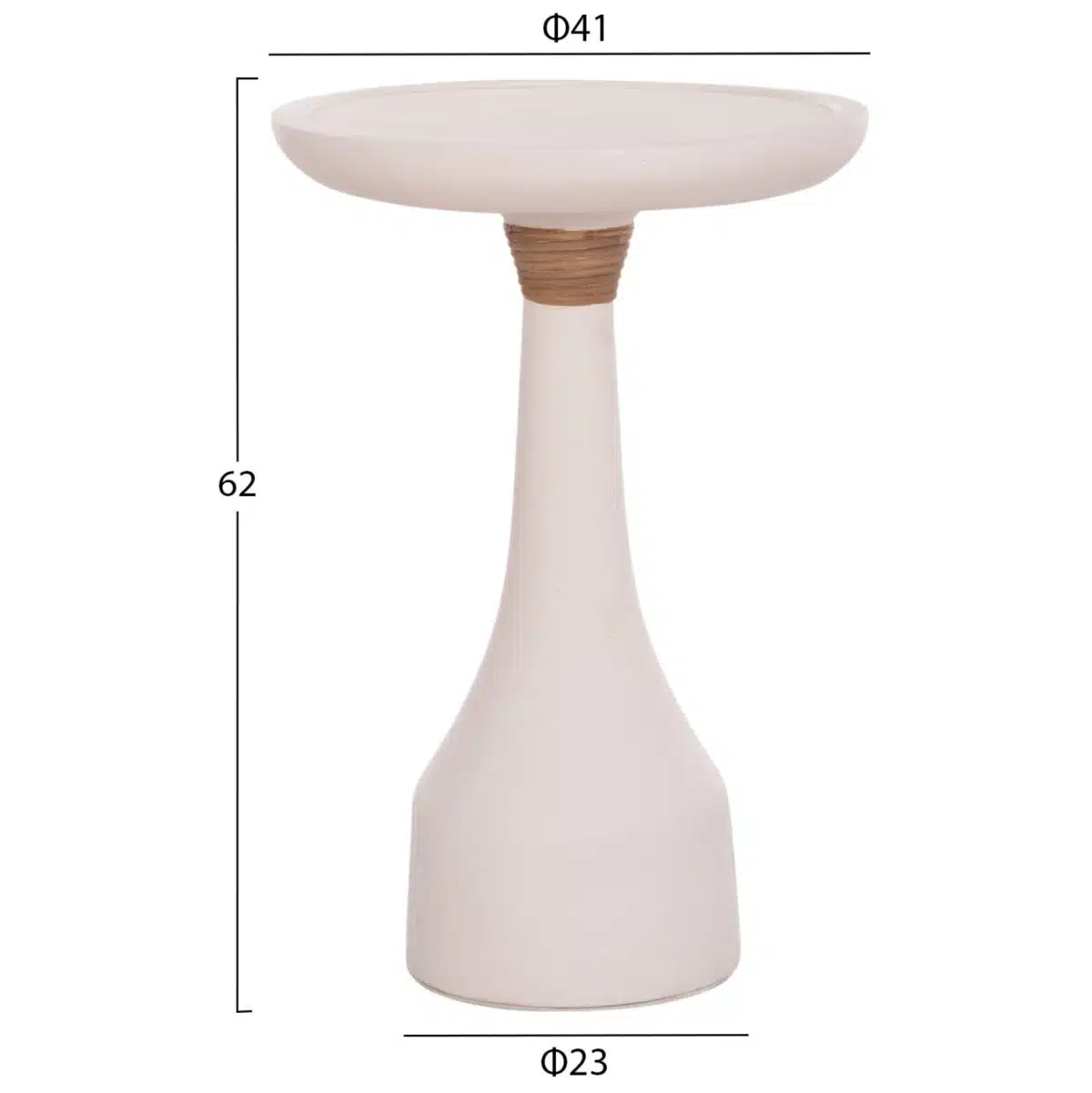 Torg Βοηθητικό Τραπέζι Λαμπατέρ Fiber Cement Λευκό Φ41x62cm - Image 2
