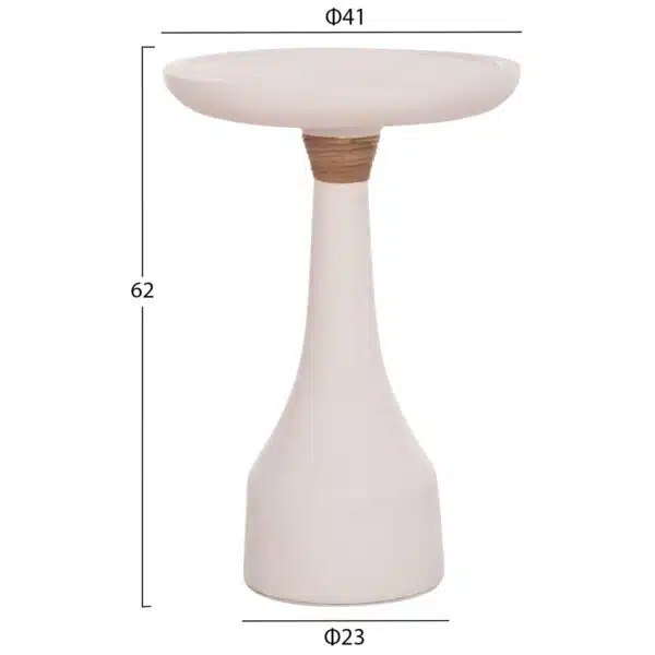 Torg Βοηθητικό Τραπέζι Λαμπατέρ Fiber Cement Λευκό Φ41x62cm - Image 2