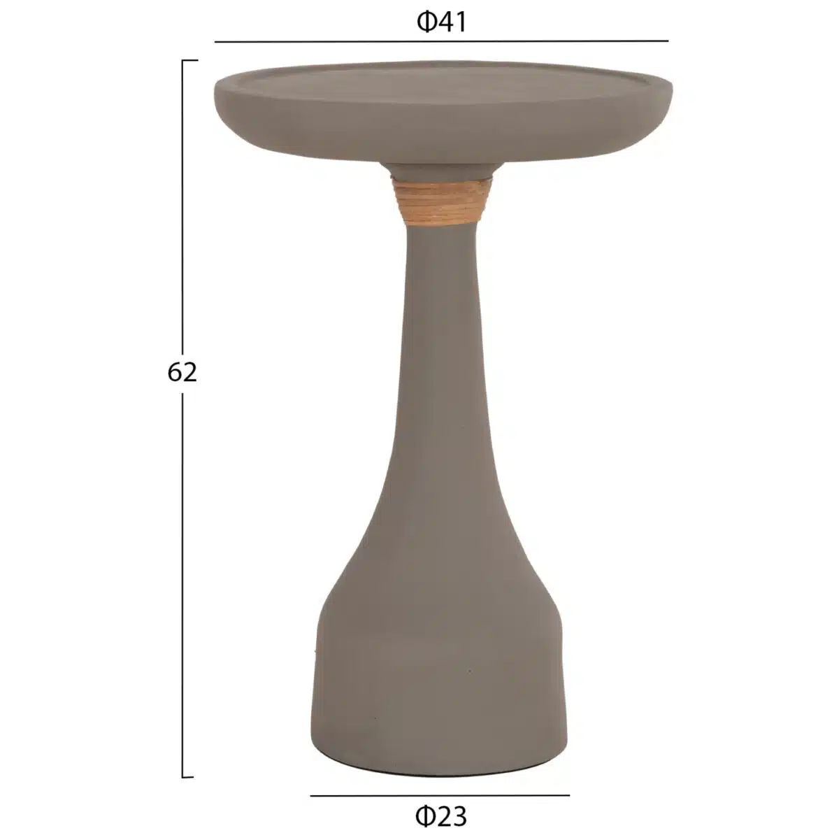 Torg Βοηθητικό Τραπέζι Λαμπατέρ Fiber Cement Γκρι Φ41x62cm - Image 2