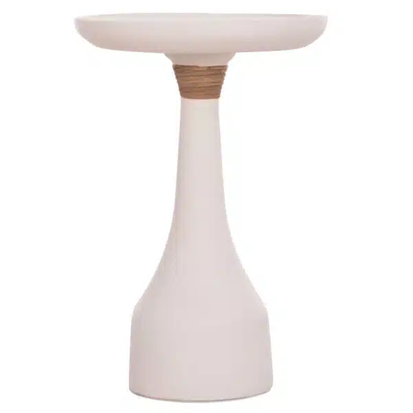 Torg Βοηθητικό Τραπέζι Λαμπατέρ Fiber Cement Λευκό Φ41x62cm - Image 3
