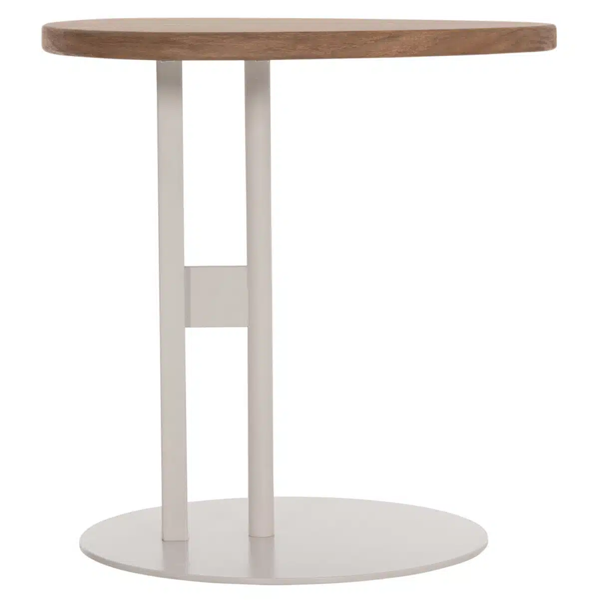 Alper Οβάλ Βοηθητικό Τραπέζι MDF Sonoma & Λευκό Μέταλλο 50x50x51cm - Image 3