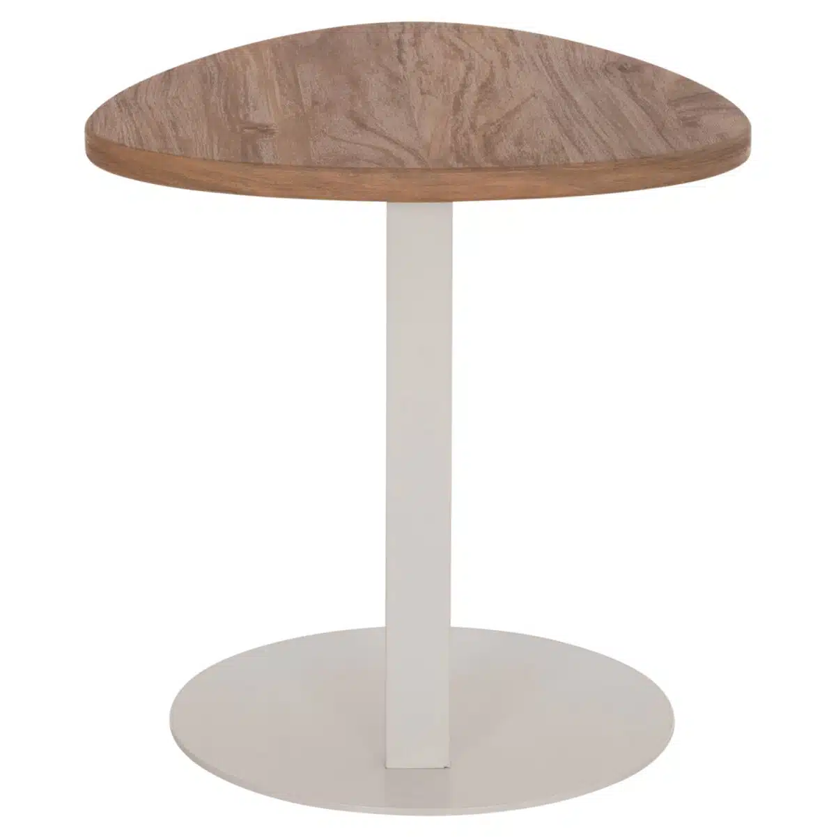 Alper Οβάλ Βοηθητικό Τραπέζι MDF Sonoma & Λευκό Μέταλλο 50x50x51cm - Image 4