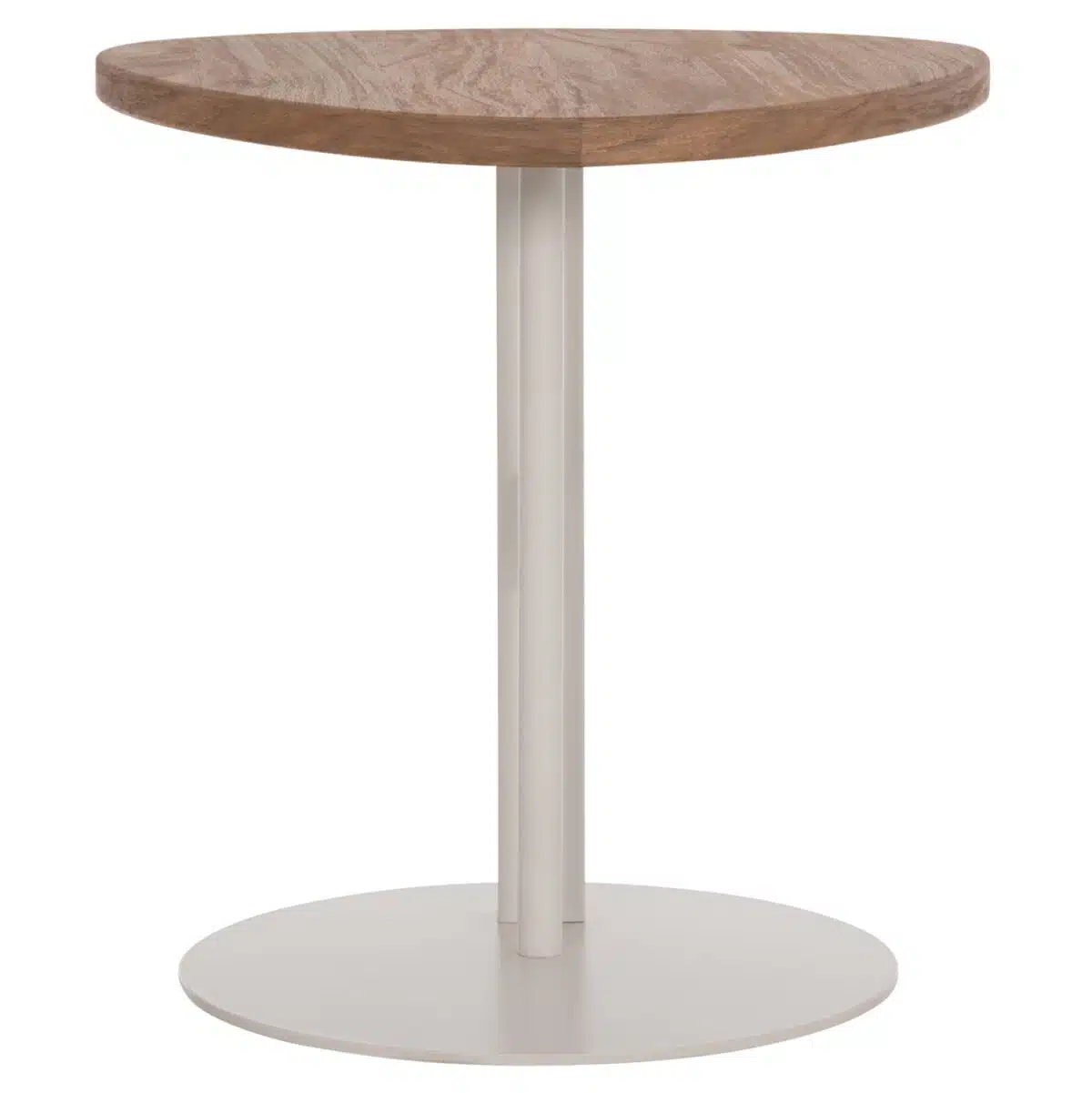 Alper Οβάλ Βοηθητικό Τραπέζι MDF Sonoma & Λευκό Μέταλλο 50x50x51cm - Image 6