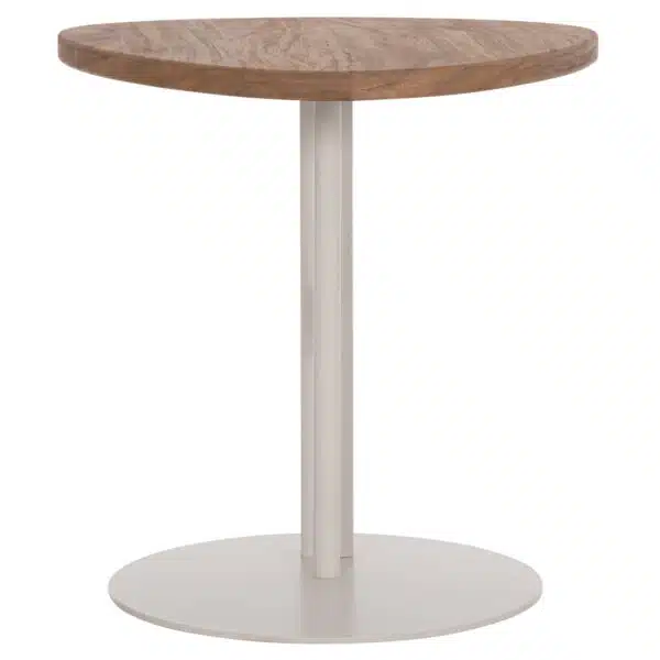Alper Οβάλ Βοηθητικό Τραπέζι MDF Sonoma & Λευκό Μέταλλο 50x50x51cm - Image 6