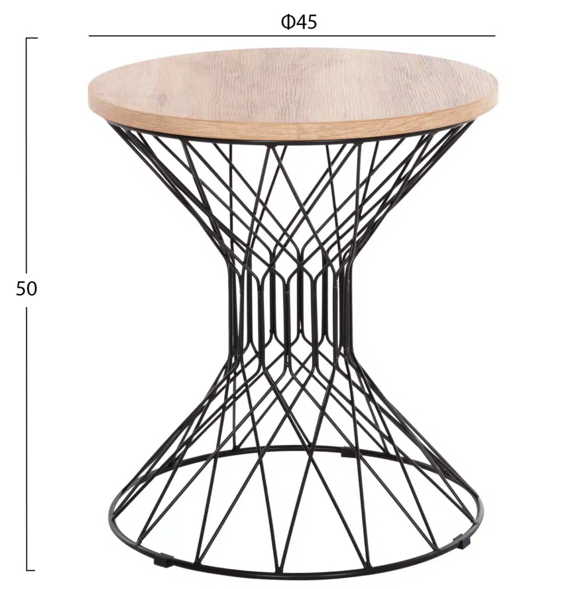 Keon Βοηθητικό Τραπέζι Σαλονιού MDF Sonoma & Μέταλλο Φ45x50cm - Image 2