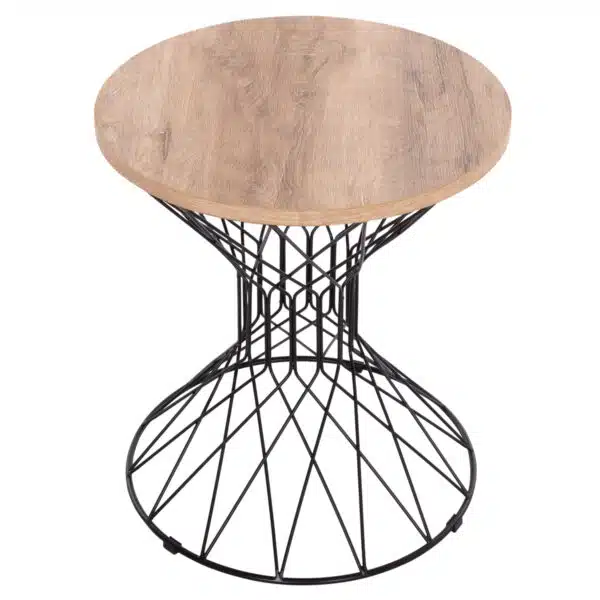 Keon Βοηθητικό Τραπέζι Σαλονιού MDF Sonoma & Μέταλλο Φ45x50cm - Image 3