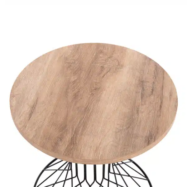 Keon Βοηθητικό Τραπέζι Σαλονιού MDF Sonoma & Μέταλλο Φ45x50cm - Image 5