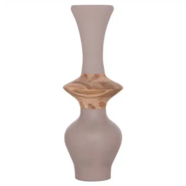 ΔΙΑΚΟΣΜΗΤΙΚΟ ΒΑΖΟ ΔΑΠΕΔΟΥ NEBULA HM4660.05S FIBER CEMENT TAUPE--ΞΥΛΟ ΤΕΑΚ Φ45x115Υεκ - Image 3