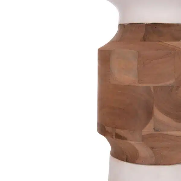 ΔΙΑΚΟΣΜΗΤΙΚΟ ΒΑΖΟ ΔΑΠΕΔΟΥ NEBULA HM4661.02 FIBER CEMENT ΛΕΥΚΟ--ΞΥΛΟ ΤΕΑΚ Φ60x115Υεκ. - Image 7