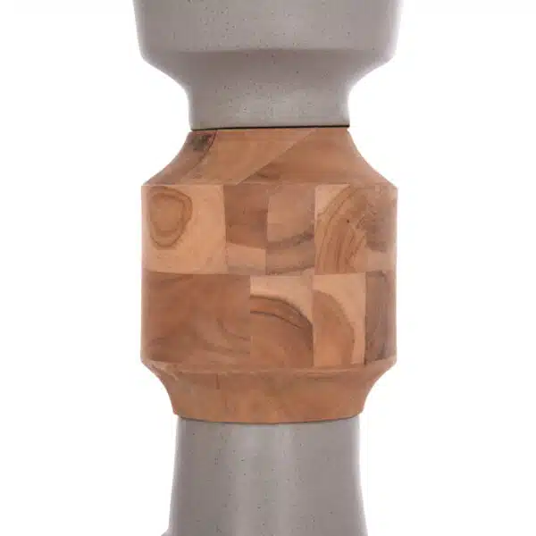 ΔΙΑΚΟΣΜΗΤΙΚΟ ΒΑΖΟ ΔΑΠΕΔΟΥ NEBULA HM4661.03 FIBER CEMENT ΓΚΡΙ--ΞΥΛΟ ΤΕΑΚ Φ60x115Υεκ. - Image 5