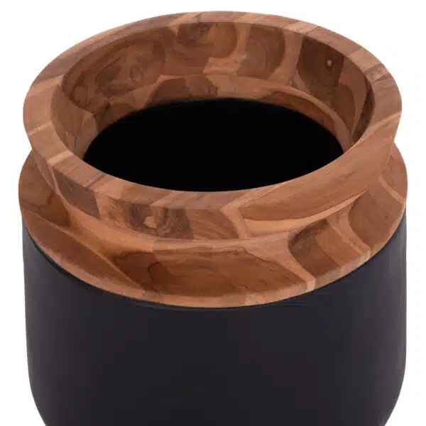 ΔΙΑΚΟΣΜΗΤΙΚΟ ΒΑΖΟ ΔΑΠΕΔΟΥ LINTER HM4662.01L FIBER CEMENT ΜΑΥΡΟ--ΞΥΛΟ ΤΕΑΚ Φ41x47Υεκ. - Image 8
