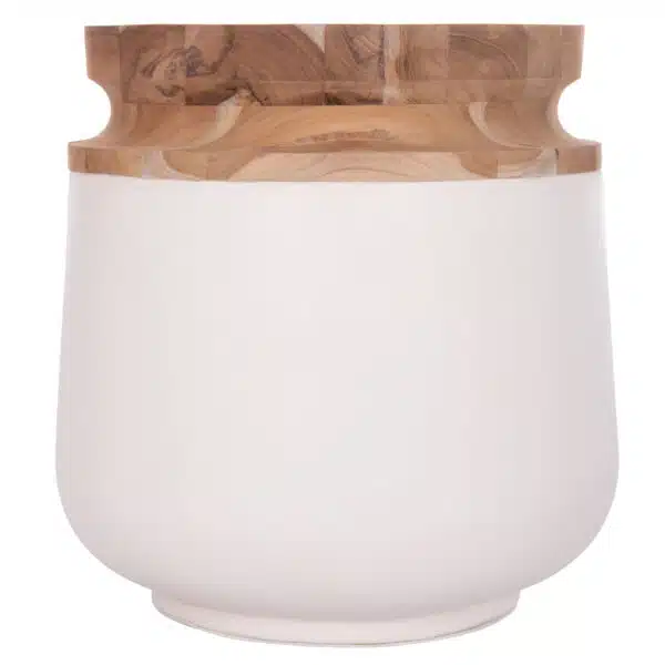 ΔΙΑΚΟΣΜΗΤΙΚΟ ΒΑΖΟ ΔΑΠΕΔΟΥ LINTER HM4662.02L FIBER CEMENT ΛΕΥΚΟ--ΞΥΛΟ ΤΕΑΚ Φ41x47Υεκ. - Image 3