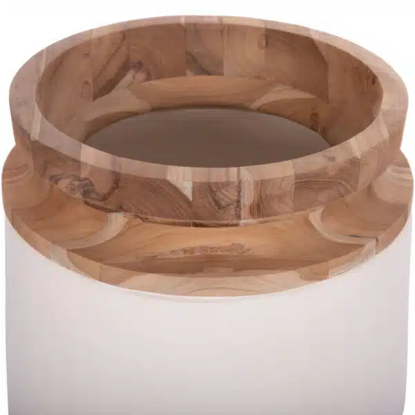 ΔΙΑΚΟΣΜΗΤΙΚΟ ΒΑΖΟ ΔΑΠΕΔΟΥ LINTER HM4662.02L FIBER CEMENT ΛΕΥΚΟ--ΞΥΛΟ ΤΕΑΚ Φ41x47Υεκ. - Image 4