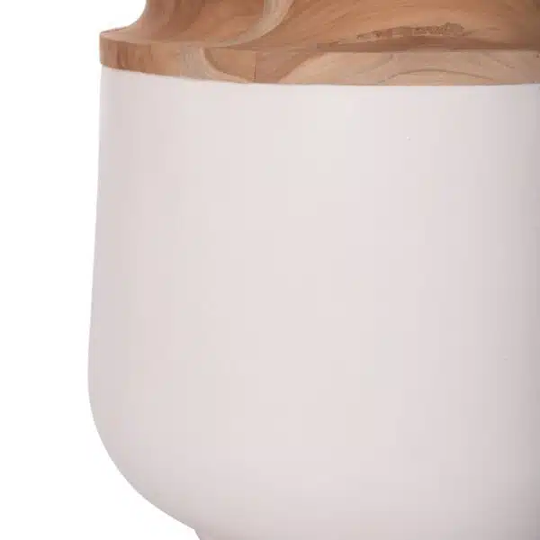 ΔΙΑΚΟΣΜΗΤΙΚΟ ΒΑΖΟ ΔΑΠΕΔΟΥ LINTER HM4662.02L FIBER CEMENT ΛΕΥΚΟ--ΞΥΛΟ ΤΕΑΚ Φ41x47Υεκ. - Image 5