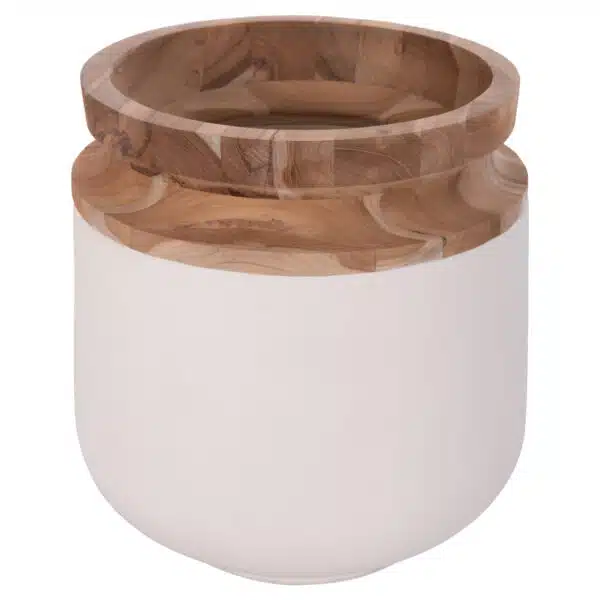 ΔΙΑΚΟΣΜΗΤΙΚΟ ΒΑΖΟ ΔΑΠΕΔΟΥ LINTER HM4662.02L FIBER CEMENT ΛΕΥΚΟ--ΞΥΛΟ ΤΕΑΚ Φ41x47Υεκ. - Image 7