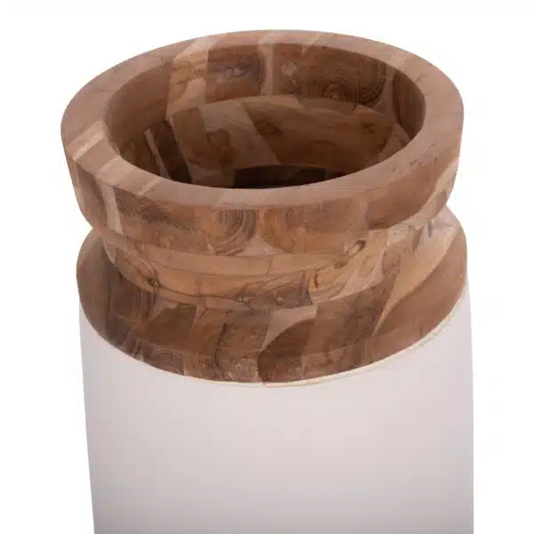 ΔΙΑΚΟΣΜΗΤΙΚΟ ΒΑΖΟ ΔΑΠΕΔΟΥ LINTER HM4662.02S FIBER CEMENT ΛΕΥΚΟ--ΞΥΛΟ ΤΕΑΚ Φ34x60Υεκ. - Image 4