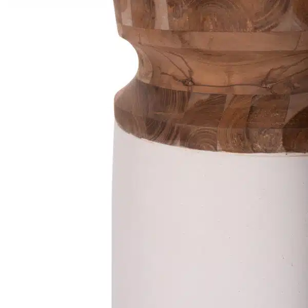 ΔΙΑΚΟΣΜΗΤΙΚΟ ΒΑΖΟ ΔΑΠΕΔΟΥ LINTER HM4662.02S FIBER CEMENT ΛΕΥΚΟ--ΞΥΛΟ ΤΕΑΚ Φ34x60Υεκ. - Image 5