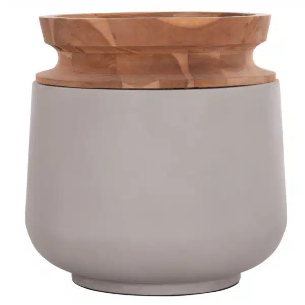 ΔΙΑΚΟΣΜΗΤΙΚΟ ΒΑΖΟ ΔΑΠΕΔΟΥ LINTER HM4662.03L FIBER CEMENT ΓΚΡΙ--ΞΥΛΟ ΤΕΑΚ Φ41x47Υ - Image 3