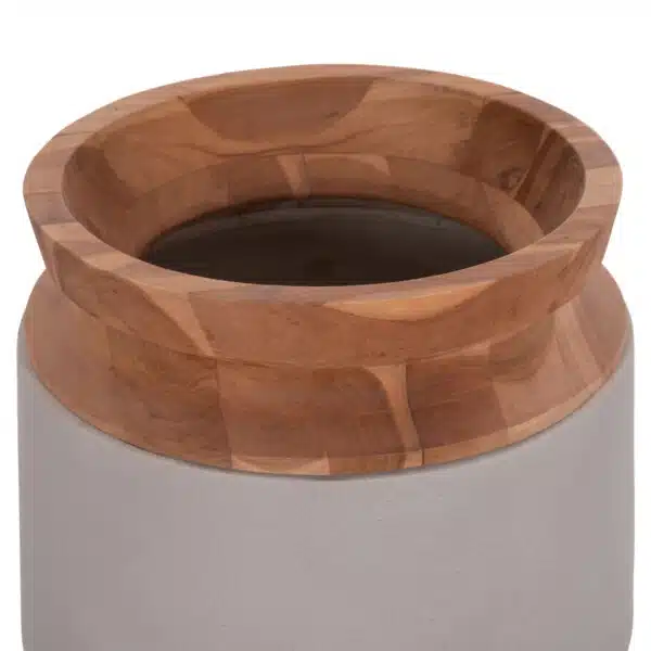 ΔΙΑΚΟΣΜΗΤΙΚΟ ΒΑΖΟ ΔΑΠΕΔΟΥ LINTER HM4662.03L FIBER CEMENT ΓΚΡΙ--ΞΥΛΟ ΤΕΑΚ Φ41x47Υ - Image 4