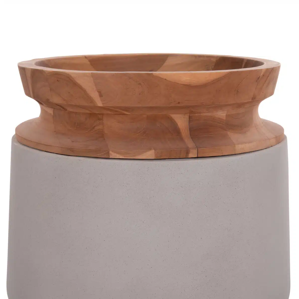 ΔΙΑΚΟΣΜΗΤΙΚΟ ΒΑΖΟ ΔΑΠΕΔΟΥ LINTER HM4662.03L FIBER CEMENT ΓΚΡΙ--ΞΥΛΟ ΤΕΑΚ Φ41x47Υ - Image 5