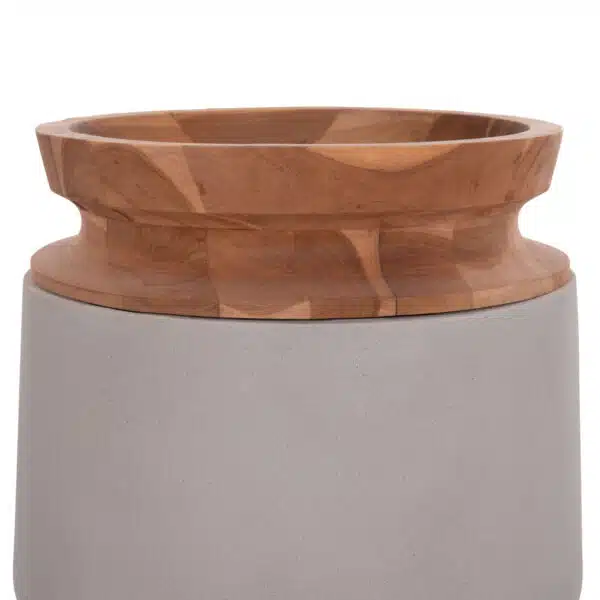ΔΙΑΚΟΣΜΗΤΙΚΟ ΒΑΖΟ ΔΑΠΕΔΟΥ LINTER HM4662.03L FIBER CEMENT ΓΚΡΙ--ΞΥΛΟ ΤΕΑΚ Φ41x47Υ - Image 5