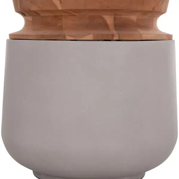 ΔΙΑΚΟΣΜΗΤΙΚΟ ΒΑΖΟ ΔΑΠΕΔΟΥ LINTER HM4662.03L FIBER CEMENT ΓΚΡΙ--ΞΥΛΟ ΤΕΑΚ Φ41x47Υ - Image 6