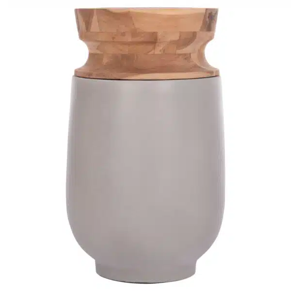 ΔΙΑΚΟΣΜΗΤΙΚΟ ΒΑΖΟ ΔΑΠΕΔΟΥ LINTER HM4662.03S FIBER CEMENT ΓΚΡΙ--ΞΥΛΟ ΤΕΑΚ Φ34x60Υεκ. - Image 3
