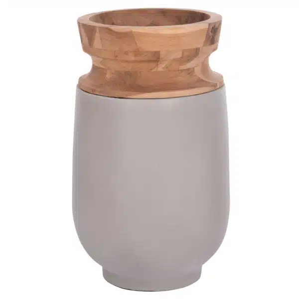 ΔΙΑΚΟΣΜΗΤΙΚΟ ΒΑΖΟ ΔΑΠΕΔΟΥ LINTER HM4662.03S FIBER CEMENT ΓΚΡΙ--ΞΥΛΟ ΤΕΑΚ Φ34x60Υεκ.