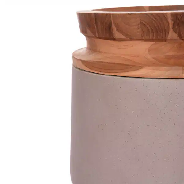 ΔΙΑΚΟΣΜΗΤΙΚΟ ΒΑΖΟ ΔΑΠΕΔΟΥ LINTER HM4662.05L FIBER CEMENT ΓΚΡΙ ΜΑΤ--ΞΥΛΟ ΤΕΑΚ Φ41x47Υεκ - Image 5