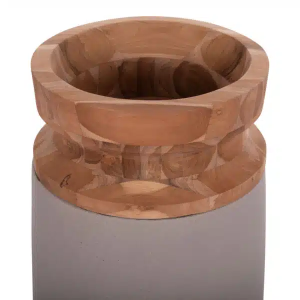 ΔΙΑΚΟΣΜΗΤΙΚΟ ΒΑΖΟ ΔΑΠΕΔΟΥ LINTER HM4662.05S FIBER CEMENT ΓΚΡΙ ΜΑΤ--ΞΥΛΟ ΤΕΑΚ Φ34x60Υεκ - Image 4