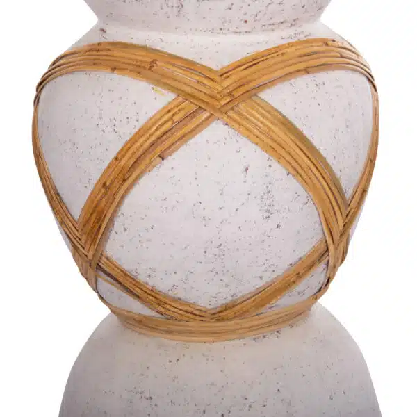 ΔΙΑΚΟΣΜΗΤΙΚΟ ΒΑΖΟ ΔΑΠΕΔΟΥ MAYNARD HM4672.02L TERRACOTTA ΛΕΥΚΟ--RATTAN Φ32x62.5Υεκ. - Image 5