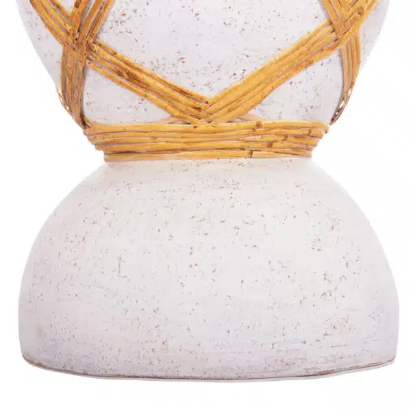 ΔΙΑΚΟΣΜΗΤΙΚΟ ΒΑΖΟ ΔΑΠΕΔΟΥ MAYNARD HM4672.02S TERRACOTTA ΛΕΥΚΟ--RATTAN Φ27.5x50Υεκ - Image 7