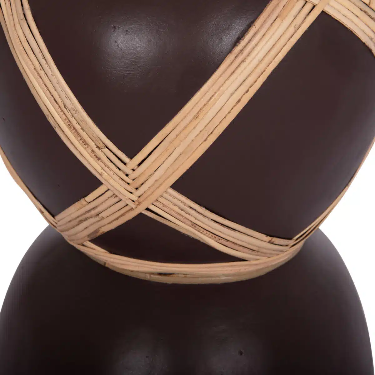 ΔΙΑΚΟΣΜΗΤΙΚΟ ΒΑΖΟ ΔΑΠΕΔΟΥ MAYNARD HM4672.07L TERRACOTTA ΣΟΚΟΛΑΤΙ-RATTAN Φ32x62.5Υεκ - Image 9