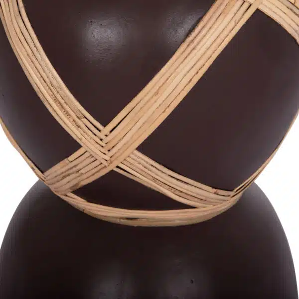 ΔΙΑΚΟΣΜΗΤΙΚΟ ΒΑΖΟ ΔΑΠΕΔΟΥ MAYNARD HM4672.07L TERRACOTTA ΣΟΚΟΛΑΤΙ-RATTAN Φ32x62.5Υεκ - Image 9