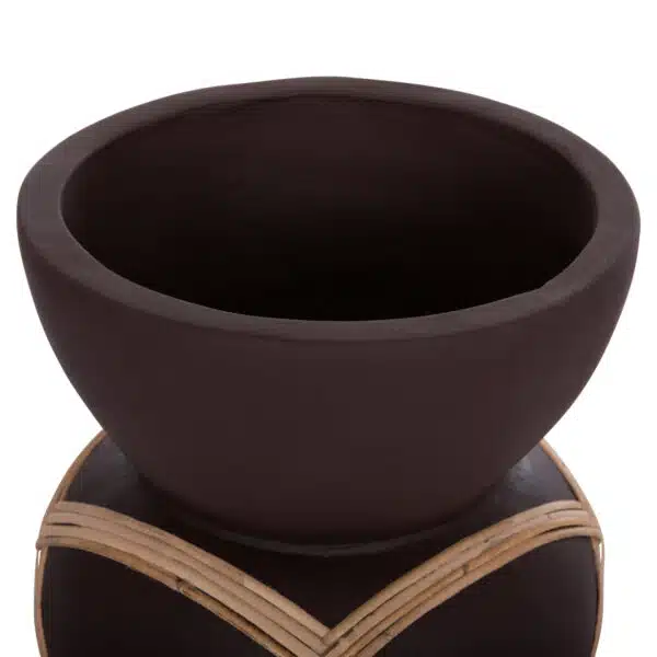 ΔΙΑΚΟΣΜΗΤΙΚΟ ΒΑΖΟ ΔΑΠΕΔΟΥ MAYNARD HM4672.07S TERRACOTTA ΣΟΚΟΛΑΤΙ-RATTAN Φ27.5x50Υεκ - Image 5