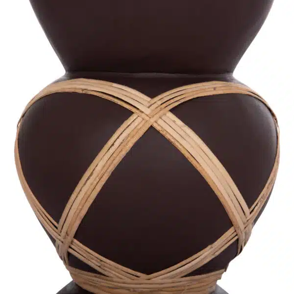 ΔΙΑΚΟΣΜΗΤΙΚΟ ΒΑΖΟ ΔΑΠΕΔΟΥ MAYNARD HM4672.07S TERRACOTTA ΣΟΚΟΛΑΤΙ-RATTAN Φ27.5x50Υεκ - Image 6