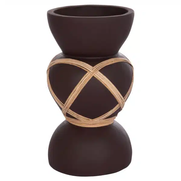 ΔΙΑΚΟΣΜΗΤΙΚΟ ΒΑΖΟ ΔΑΠΕΔΟΥ MAYNARD HM4672.07S TERRACOTTA ΣΟΚΟΛΑΤΙ-RATTAN Φ27.5x50Υεκ