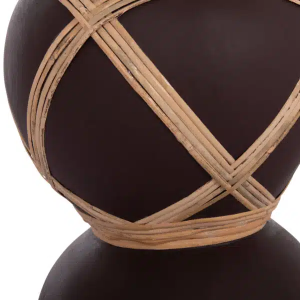 ΔΙΑΚΟΣΜΗΤΙΚΟ ΒΑΖΟ ΔΑΠΕΔΟΥ MAYNARD HM4672.07S TERRACOTTA ΣΟΚΟΛΑΤΙ-RATTAN Φ27.5x50Υεκ - Image 9